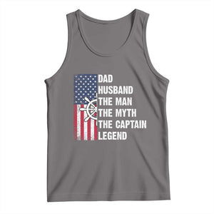 Funny Boat Captain Tank Top Dad Husband The Man The Myth The Captain Legend TS11 Deep Heather Print Your Wear