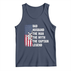 Funny Boat Captain Tank Top Dad Husband The Man The Myth The Captain Legend TS11 Navy Print Your Wear