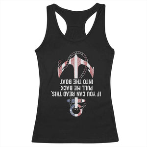 Funny Boating Captain Racerback Tank Top If You Can Read This Pull Me Back Into The Boat TS11 Black Print Your Wear