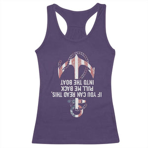 Funny Boating Captain Racerback Tank Top If You Can Read This Pull Me Back Into The Boat TS11 Purple Print Your Wear