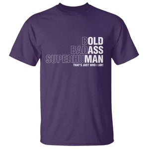 Funny Bold Badass Superhuman T Shirt Sarcastic Old Man Fathers Day TS11 Purple Print Your Wear
