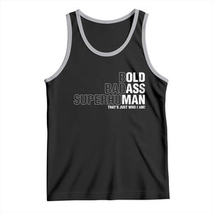 Funny Bold Badass Superhuman Tank Top Sarcastic Old Man Father's Day TS11 Black Athletic Heather Print Your Wear