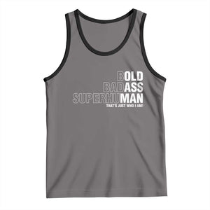 Funny Bold Badass Superhuman Tank Top Sarcastic Old Man Father's Day TS11 Deep Heather Black Print Your Wear