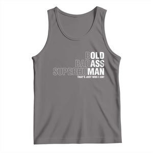 Funny Bold Badass Superhuman Tank Top Sarcastic Old Man Father's Day TS11 Deep Heather Print Your Wear