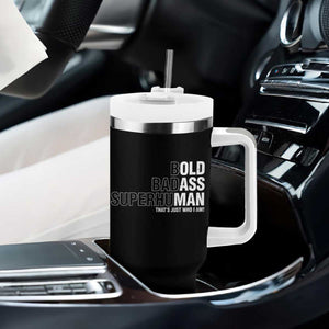 Funny Bold Badass Superhuman Tumbler With Handle Sarcastic Old Man Fathers Day TS11 Print Your Wear