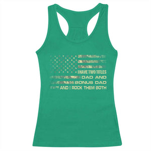 Funny Bonus Dad Racerback Tank Top Step Dad Camo American Flag Fathers Day TS10 Irish Green Print Your Wear
