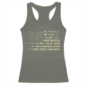 Funny Bonus Dad Racerback Tank Top Step Dad Camo American Flag Fathers Day TS10 Military Green Print Your Wear