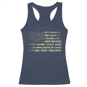 Funny Bonus Dad Racerback Tank Top Step Dad Camo American Flag Fathers Day TS10 Navy Print Your Wear