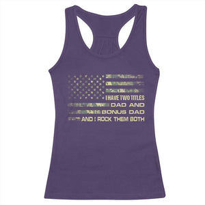 Funny Bonus Dad Racerback Tank Top Step Dad Camo American Flag Fathers Day TS10 Purple Print Your Wear