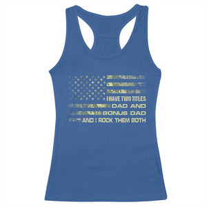 Funny Bonus Dad Racerback Tank Top Step Dad Camo American Flag Fathers Day TS10 Royal Blue Print Your Wear