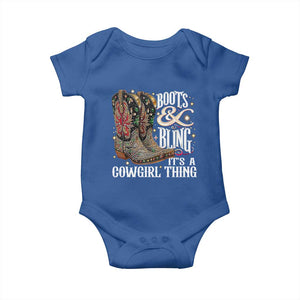 Funny Boots And Bling Its A Cowgirl Thing Baby Onesie Western Country Girl Boots TS11 Royal Blue Print Your Wear