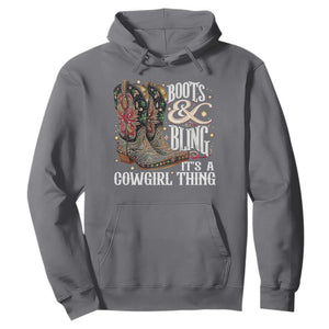 Funny Boots And Bling Its A Cowgirl Thing Hoodie Western Country Girl Boots TS11 Charcoal Print Your Wear