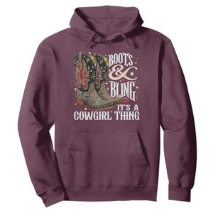Funny Boots And Bling Its A Cowgirl Thing Hoodie Western Country Girl Boots TS11 Maroon Print Your Wear
