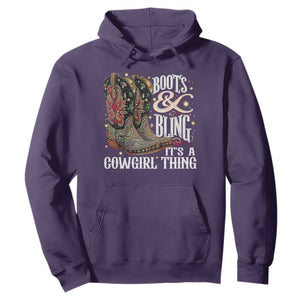 Funny Boots And Bling Its A Cowgirl Thing Hoodie Western Country Girl Boots TS11 Purple Print Your Wear