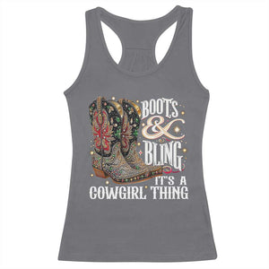 Funny Boots And Bling Its A Cowgirl Thing Racerback Tank Top Western Country Girl Boots TS11 Charcoal Print Your Wear