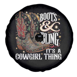 Funny Boots And Bling Its A Cowgirl Thing Spare Tire Cover Western Country Girl Boots TS11 Print Your Wear