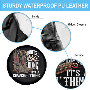 Funny Boots And Bling Its A Cowgirl Thing Spare Tire Cover Western Country Girl Boots TS11 Print Your Wear