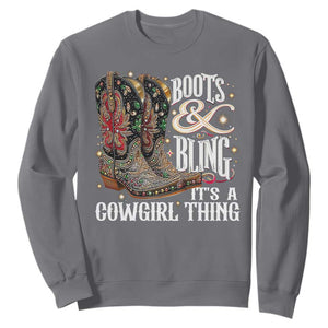Funny Boots And Bling Its A Cowgirl Thing Sweatshirt Western Country Girl Boots TS11 Charcoal Print Your Wear