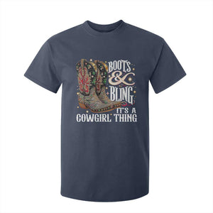Funny Boots And Bling Its A Cowgirl Thing T Shirt For Kid Western Country Girl Boots TS11 Navy Print Your Wear