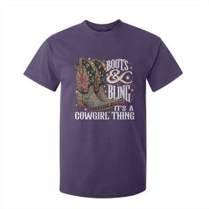 Funny Boots And Bling Its A Cowgirl Thing T Shirt For Kid Western Country Girl Boots TS11 Purple Print Your Wear