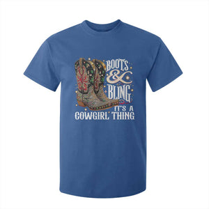 Funny Boots And Bling Its A Cowgirl Thing T Shirt For Kid Western Country Girl Boots TS11 Royal Blue Print Your Wear