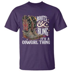 Funny Boots And Bling Its A Cowgirl Thing T Shirt Western Country Girl Boots TS11 Purple Print Your Wear