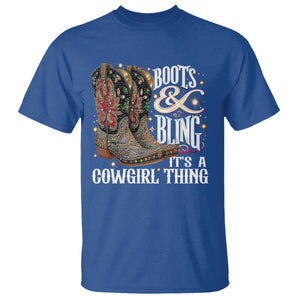 Funny Boots And Bling Its A Cowgirl Thing T Shirt Western Country Girl Boots TS11 Royal Blue Print Your Wear