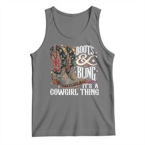 Funny Boots And Bling Its A Cowgirl Thing Tank Top Western Country Girl Boots TS11 Black Heather Print Your Wear