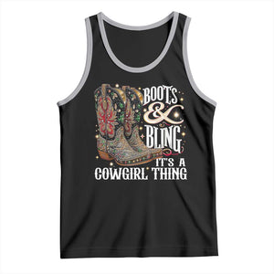 Funny Boots And Bling Its A Cowgirl Thing Tank Top Western Country Girl Boots TS11 Black Athletic Heather Print Your Wear