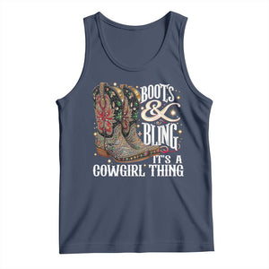 Funny Boots And Bling Its A Cowgirl Thing Tank Top Western Country Girl Boots TS11 Navy Print Your Wear
