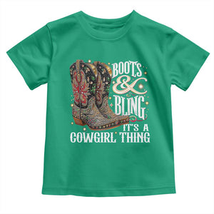Funny Boots And Bling Its A Cowgirl Thing Toddler T Shirt Western Country Girl Boots TS11 Irish Green Print Your Wear