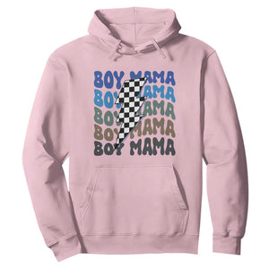 Funny Boy Mama Hoodie Mother's Day Checkered Lightning Bolt TS11 Light Pink Print Your Wear