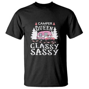 Funny Camping Flamingo T Shirt Camper Queen Classy Sassy TS09 Black Printyourwear