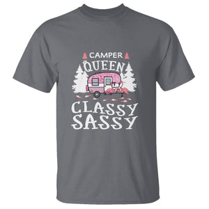 Funny Camping Flamingo T Shirt Camper Queen Classy Sassy TS09 Charcoal Printyourwear
