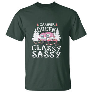 Funny Camping Flamingo T Shirt Camper Queen Classy Sassy TS09 Dark Forest Green Printyourwear