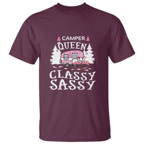 Funny Camping Flamingo T Shirt Camper Queen Classy Sassy TS09 Maroon Printyourwear