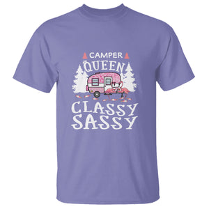 Funny Camping Flamingo T Shirt Camper Queen Classy Sassy TS09 Violet Printyourwear