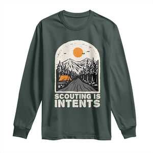 Funny Camping Is Intent Long Sleeve Shirt For Camper Hiking Outdoors Adventure Lover TS02 Dark Forest Green Print Your Wear