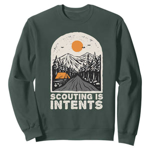 Funny Camping Is Intent Sweatshirt For Camper Hiking Outdoors Adventure Lover TS02 Dark Forest Green Print Your Wear