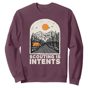 Funny Camping Is Intent Sweatshirt For Camper Hiking Outdoors Adventure Lover TS02 Maroon Print Your Wear