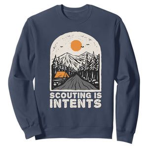 Funny Camping Is Intent Sweatshirt For Camper Hiking Outdoors Adventure Lover TS02 Navy Print Your Wear