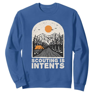 Funny Camping Is Intent Sweatshirt For Camper Hiking Outdoors Adventure Lover TS02 Royal Blue Print Your Wear