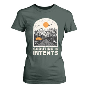 Funny Camping Is Intent T Shirt For Women For Camper Hiking Outdoors Adventure Lover TS02 Dark Forest Green Print Your Wear