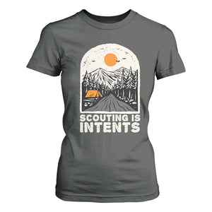 Funny Camping Is Intent T Shirt For Women For Camper Hiking Outdoors Adventure Lover TS02 Dark Heather Print Your Wear
