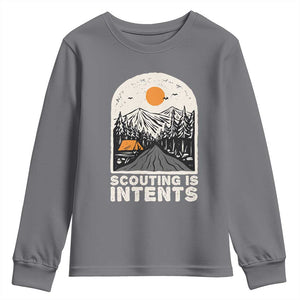 Funny Camping Is Intent Youth Sweatshirt For Camper Hiking Outdoors Adventure Lover TS02 Charcoal Print Your Wear