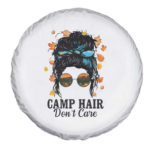 Funny Camping Lover Spare Tire Cover Camp Hair Don't Care Messy Bun Camper TS11 Print Your Wear