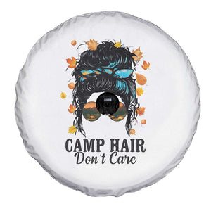 Funny Camping Lover Spare Tire Cover Camp Hair Don't Care Messy Bun Camper TS11 Print Your Wear