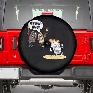 Funny Camping Spare Tire Cover Group Hug S'more Roasting Outdoor TS11 Black Print Your Wear