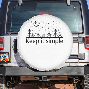 Funny Camping Spare Tire Cover Keep It Simple Outdoor Minimalist TS11 No hole White Print Your Wear
