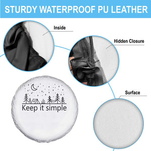 Funny Camping Spare Tire Cover Keep It Simple Outdoor Minimalist TS11 Print Your Wear